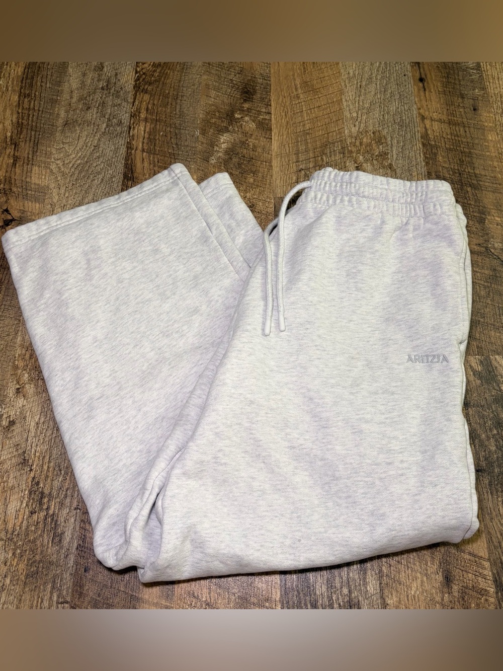 Aritzia Light Gray Sweatpants with Drawstring Waist